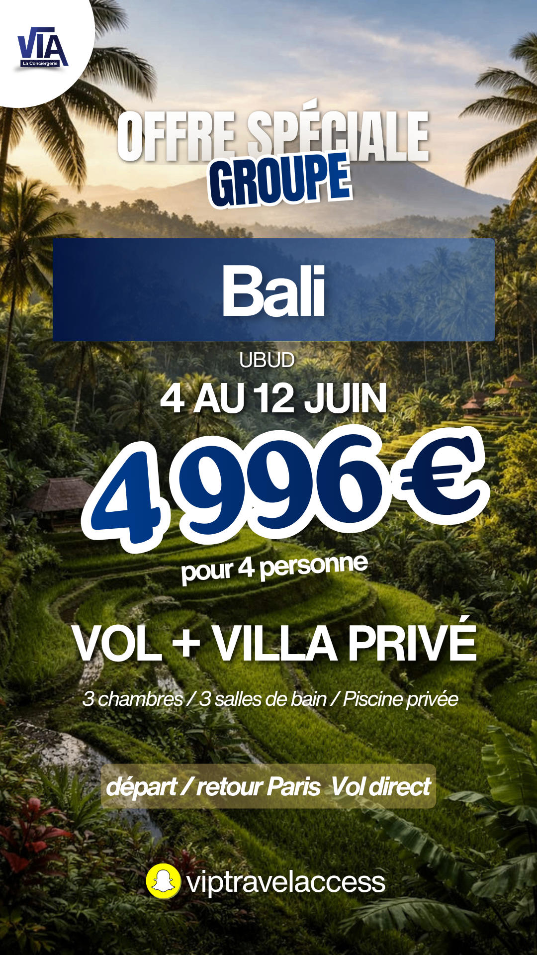 Flyer de l'offre VIP Travel Access pour Bali